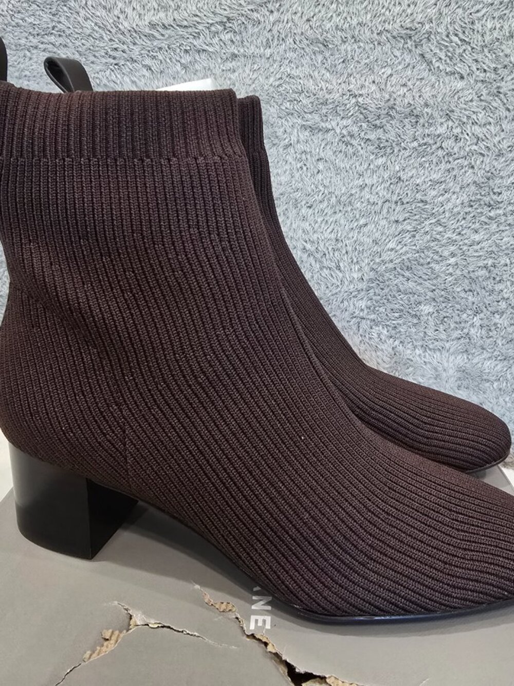 Everlane Glove Boot Dark Brown Stretch Knit Women's Size 7 NEW Comfort *NOTES - Picture 6 of 10